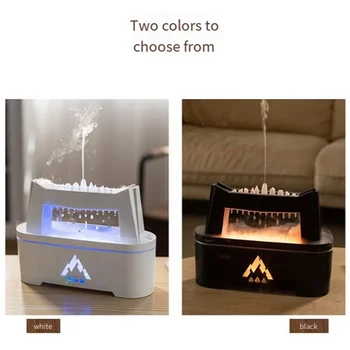 Моделирование Raindrop Flame Ароматерапия Увлажнитель воздуха Диффузор эфирного масла для домашнего диффузора Белая вилка США