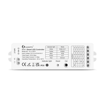 Gledopto Zigbee 3.0 DC12-54V 5 В 1 RGBCCT / RGBW / RGB / CCT / DIMMER Контроллер светодиодной ленты, совместимый с APP/Voice/RF Пульт дистанционного управления