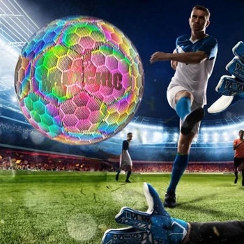 Многоцветный футбольный мяч с подсветкой Фэнтезийный мяч Мобильный телефон Вспышка Подсветка 4/5 Мяч Детская взрослая тренировочная игра Футбольный мяч