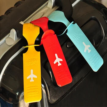 Симпатичные ремни багажной этикетки Чемодан Идентификатор Имя Адрес Идентификационные бирки Багажные бирки Высококачественные маленькие свежие аксессуары для самолетов из ПВХ