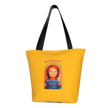 Переработка Chucky Ретро Фильмы Сумка для покупок Женская холщовая сумка на плечо Прочная хорошая игра Детские игры Сумки для покупок