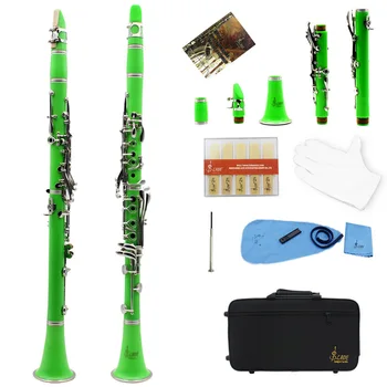 SLADE Зеленый кларнет 17 клавиш Bb B Бемоль Профессиональный деревянный духовой инструмент Бакелитовый кларнет с коробкой Партия музыкального инструмента