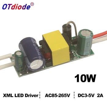  светодиодный источник питания 10 Вт Драйвер Cree XML T6 XML2 Трансформатор DC3V-5V 2A AC85-265V Адаптер постоянного тока для луча прожектора
