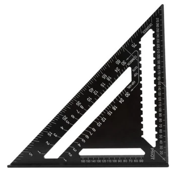 1 шт. 12-дюймовая треугольная линейка 12-дюймовые измерительные инструменты алюминиевые деревообрабатывающие инструменты квадратный квадрат толщиной 90 градусов