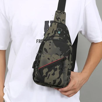 2023 Новая многофункциональная нагрудная сумка Мужская модная сумка из оксфордской ткани Сумка через плечо в корейском стиле Повседневная водонепроницаемая сумка-мессенджер