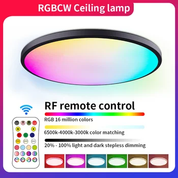 Интеллектуальный потолочный светильник Wi-Fi APP RGB Полноцветный диммирование Пульт дистанционного управления Спальня Круглый светодиодный потолочный светильник
