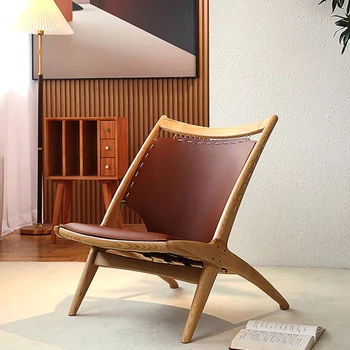Винтажный скандинавский кресло-реклайнер офисное кресло балконный уголок креативный кресло для отдыха минималистичный деревянный шезлонг longue мебель для патио