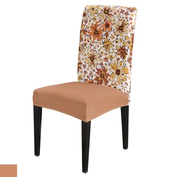  Осенняя цветочная текстура Эластичный чехол для стула Кухонный обеденный стул Чехлы для стульев Банкетный отель Эластичные чехлы для стульев