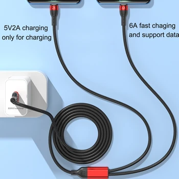  USB - телефонный кабель 66 Вт 1 к 2 Type-C разветвитель для телефона15 планшетов Dropship