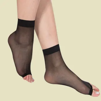 2 пары с открытым носком Женские короткие носки Летние тонкие сетчатые дышащие короткие носки Женские леди Harajuku Уличная одежда Прозрачные шелковые носки