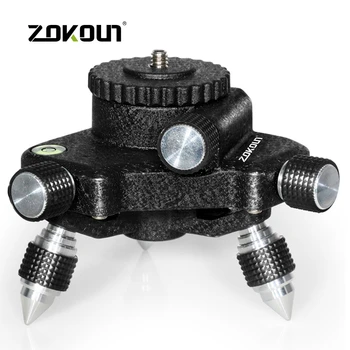 ZOKOUN 360 ° Алюминиевая подставка для тонкой регулировки Поворотное основание Адаптер для штатива Кронштейн Подставка для лазерного уровня с резьбой 1/4 дюйма