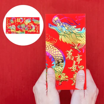 Красные конверты Креативный Хунбао Китайский Новый год День Рождения Жениться Красный Подарочный Конверт Год Удачи Дракона Деньги Конверты