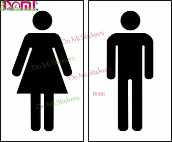 2 Туалетные знаки Мужские и женские мужские женские дверные наклейки Туалет Наклейки для ванной комнаты Высечка Водонепроницаемый ПВХ