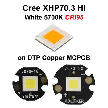 Cree XHP70.3 HI Белый 5700K CRI95 SMD 7070 Светодиодный излучатель на KDLITKER DTP Медный MCPCB Фонарик DIY с высоким CRI