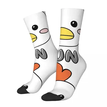 Смешные счастливые мужские компрессионные носки Симпатичные винтажные Harajuku Chicken Run Street Style Новинка Шаблон Экипаж Сумасшедший носок Подарок с принтом