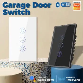 Tuya US WiFi Smart Garage Door Switch Сенсорная стеклянная панель Универсальный пульт дистанционного управления гаражом Работа с Alexa Google Home