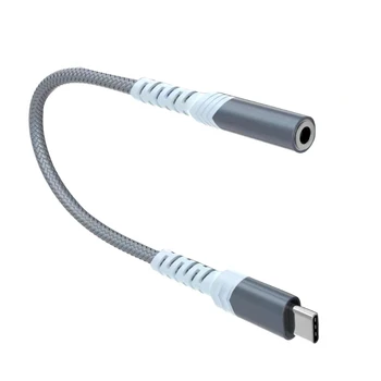 USB C на 3,5 мм Кабель адаптера для наушников Нейлоновая оплетка Прочный разъем для наушников Прямая поставка