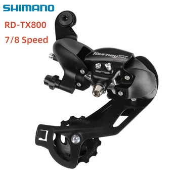 SHIMANO Tourney TX RD-TX800 Задний переключатель для горных велосипедов 7/8 Скорость 21/24 Скорость Велосипедный переключатель Совместимость Сдвиг индекса SIS