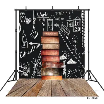 Blackboard Book Фотографические фоны Виниловая ткань Фотостудия Фоны для детей Студенты Снова в школу Фотосессия