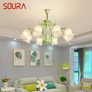 SOURA Подвесной светильник Современный стиль Свежая творческая ароматерапевтическая свеча Светодиодная потолочная люстра Декор лампы для домашней спальни