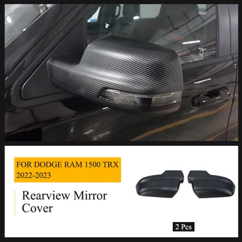  Автомобильное зеркало заднего вида Крышка Накладки Наклейка на крышку для Dodge Ram 1500 TRX 2022 2023 ABS Аксессуары для интерьера автомобиля из углеродного волокна