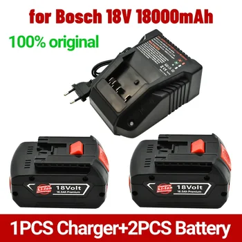18 В Аккумулятор 18 Ач для электродрели Bosch 18 В Литий-ионная аккумуляторная батарея BAT609 BAT609G BAT618 BAT618G BAT614 + 1 зарядное устройство