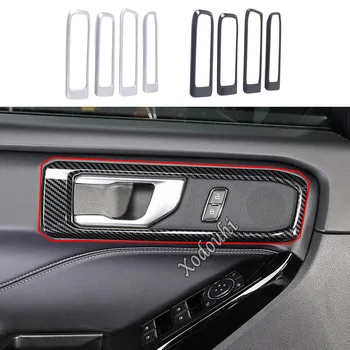 Для Ford Explorer U625 2019 2020 2021 Автомобильный стайлинг Крышка Детектор Наклейка Отделка двери Внутренняя встроенная ручка Чаша Подлокотник Детали 4 шт.