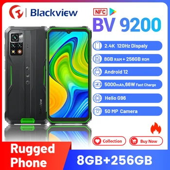 Blackview BV9200 Прочный телефон 66 Вт Быстрая зарядка, 120 Гц, 14 ГБ 256 ГБ Прочный смартфон, 6,6-дюймовый дисплей 64 МП, Android12, телефон G99