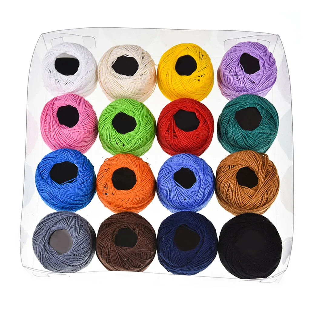 16 штук Набор Вязание крючком Мяч Портативная вышивка Швейная нить Случайный цвет