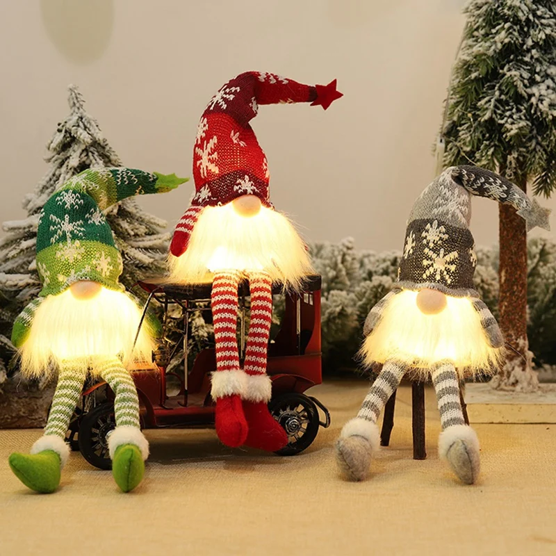Светящийся гном Рождественский декор Безликая кукла Ночник Домашний Navidad Natal 35 см Кукла гнома 2024 Новый год Дети X-Mas Подарки