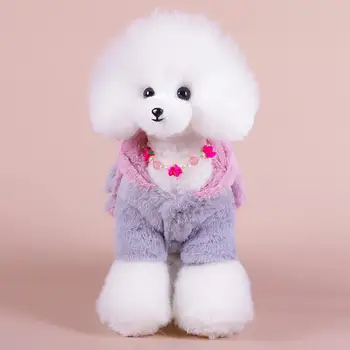  толстовки для собак в стиле кролика длинный пушок кошка щенок пуловер с украшением для небольшой сумки 2 цвета двуногая теплая одежда для домашних животных с капюшоном