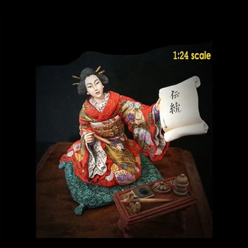 самосборка Новый В разобранном виде 1/24 древняя женщина сидит Смоляная фигура Неокрашенная модель Набор